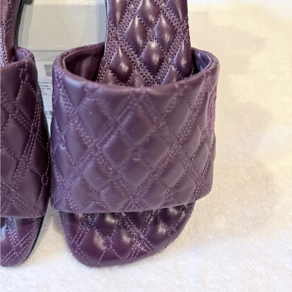 Burberry Quilted Slides in Rich Purple - Picture 3 of 5